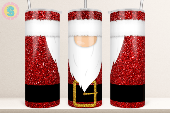 Christmas Gnome Glitter Tumbler Wrap Gráfico Artesanato Por Sunshine Design