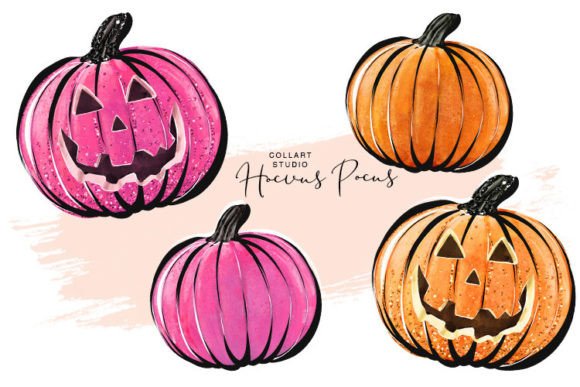 Halloween Pumpkin, Cute Pumpkins Clipart Graphic Illustrations By collartstudio
