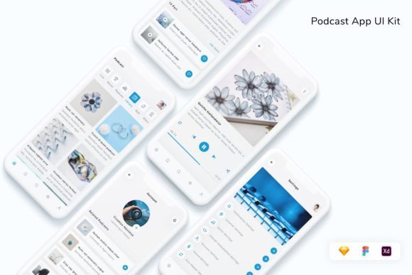 Podcast App UI Kit Graphic UX and UI Kits By betush