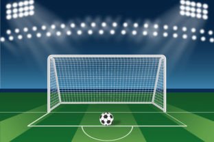 Soccer Ball in Front of the Goalpost Graphic Web Elements By hanifsarker66