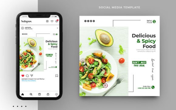 Spicy Food Social Media Post Template Graphic Social Media Templates By Graphicsstudio5