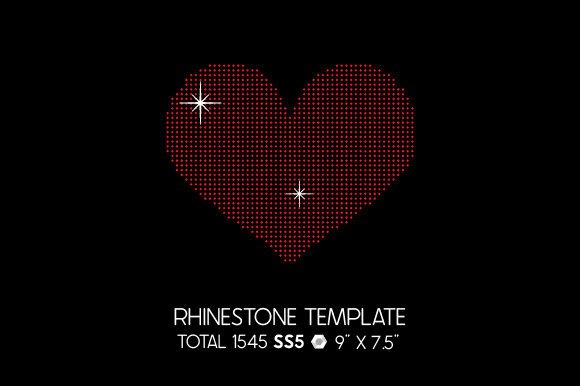 Heart Rhinestone Template Rhinestones Craft Cut File By Creative Fabrica Crafts