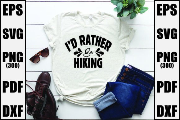 I'd Rather Be Hiking Grafica Design di T-shirt Di Vintage Designs