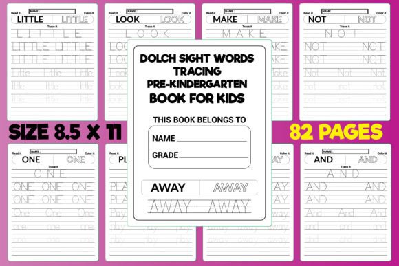 Dolch Sight Words Tracing Book for Pre K Graphic PreK By 2masudrana4