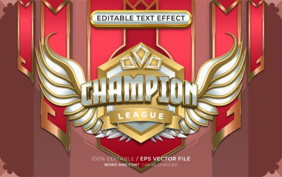 Editable Champion Text Effect Graphic Add-ons By Work 19 Studio