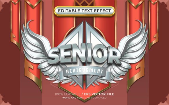 Editable Senior Text Effect Graphic Add-ons By Work 19 Studio