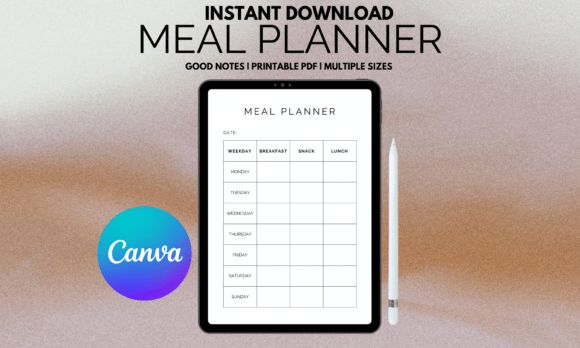 Meal Planner Gráfico Plantillas de Impresión Por Content Shortcuts