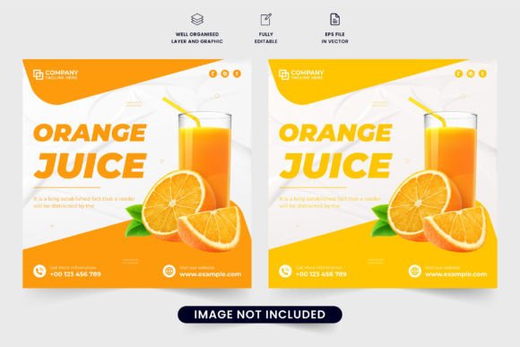 Orange Juice Social Media Marketing Grafika Szablony Graficzne Przez iftikharalam