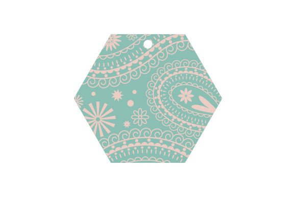 Paisley Pet Tag Template - Hexagon Paisley Craft Cut File By Creative Fabrica Crafts