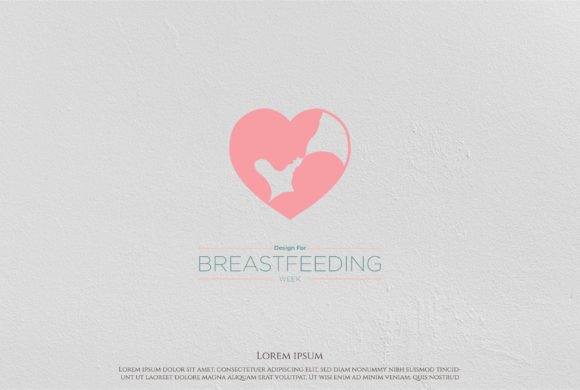 Heart Love Mother Mom Lactating Baby Gráfico Logos Por AFstudio87