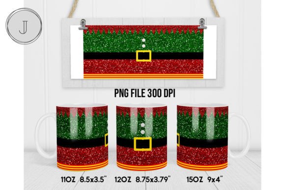Christmas Mug Elf Glitter Sublimation2 Graphic Crafts By join29design