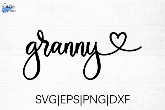 Granny SVG Cut File with Heart Detail Graphic Crafts By EmilonSVGDesigns