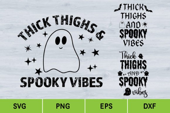 Thick Thighs and Spooky Vibes, Spooky Illustration Modèles d'Impression Par AnuchaSVG