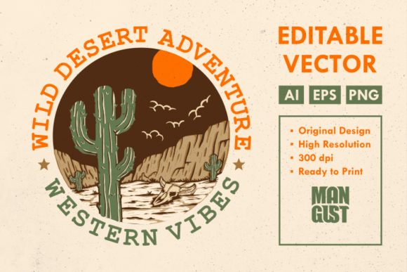 Wild Desert Adventure Graphic Illustrations By mangustudio