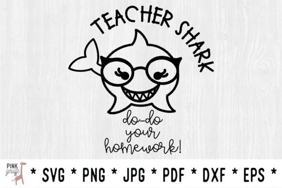 Teacher Shark SVG Illustration Artisanat Par Pink Giraffe