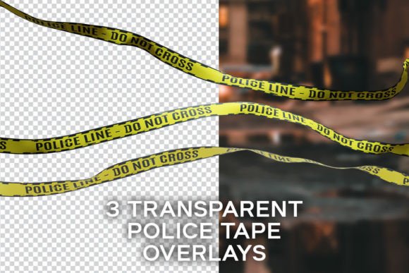 Transparent Police Line Tape Overlays Graphic Illustrations By KristenLeeDSN