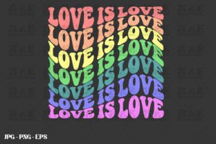 Retro Love is Love Gay Pride Flag Graphic Print Templates By a&e Illustration 1