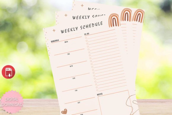 Boho Weekly Schedule Template Printable Graphic Print Templates By Smokecloud