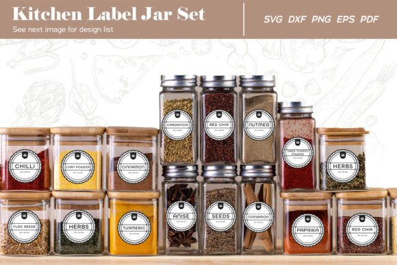 Spice Label SVG Boho Style Graphic Print Templates By Abdie