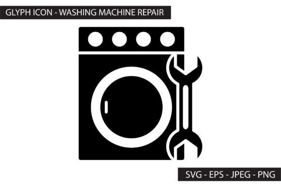 Washing Machine Repair Solid Icon Graphic Icons By SIKEY STUDIO