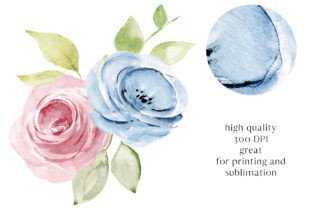 Watercolor Pastel Flowers Roses. Grafik Druckbare Illustrationen Von Larisa Maslova 4