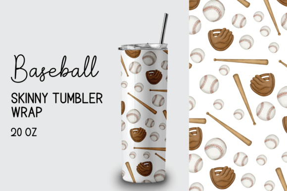 Baseball Skinny Tumbler Wrap 20 Oz Cups & Mugs Craft Cut File By Creative Fabrica Crafts