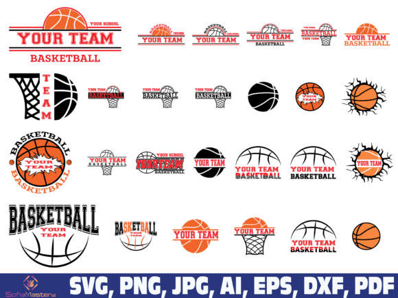 Basketball Svg, Basketball Name Frame Graphic Crafts By Sofiamastery