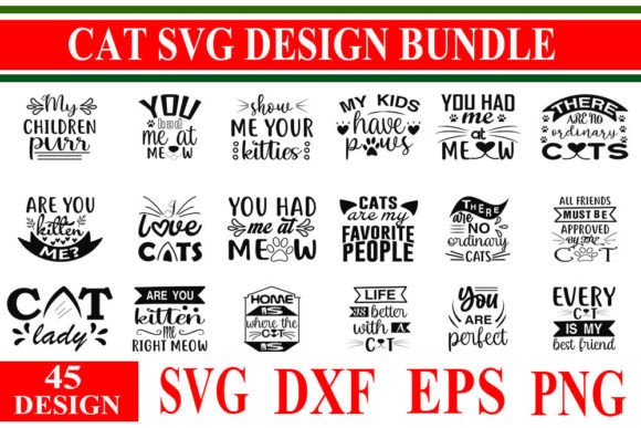 Cat Designs Bundle Graphic Print Templates By creative designer store