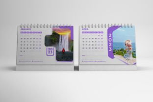 2 Desk Calendar 2023 Template Design Grafik Druck-Vorlagen Von Mk_Studio 1