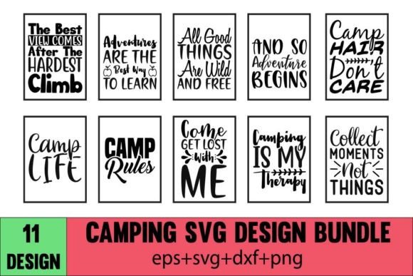 Camping Quotes Designs Bundle Grafica Modelli di Stampa Di biplobe roy