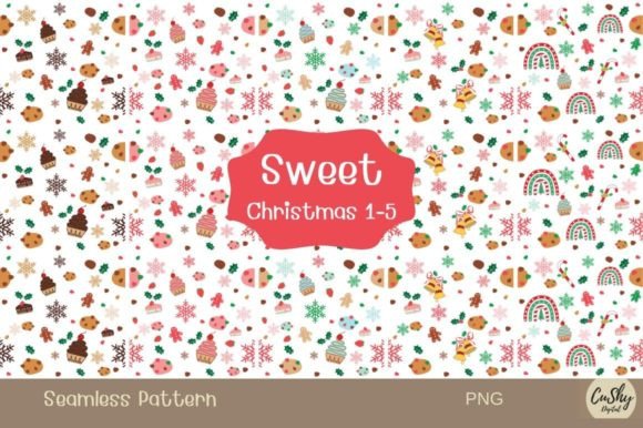 Sweet Christmas1-5 Grafik Papier-Muster Von Cushy Digital