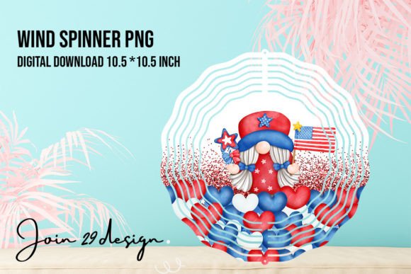 Patriotic Wind Spinner Gnome America Grafik Plotterdateien Von join29design