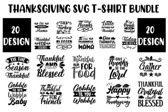 Thanksgiving SVG T-shirt Bundle Vector Graphic T-shirt Designs By Quirkify