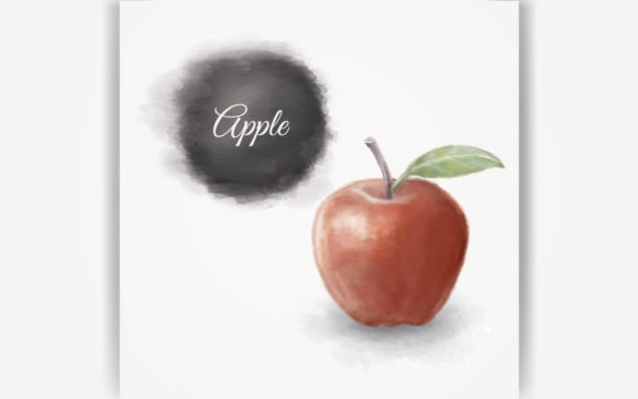 Watercolor Apple Clip-art PNG Graphic Illustrations By mehide021