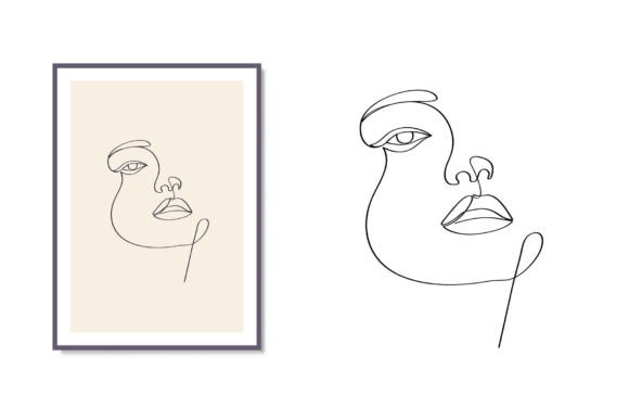 Female Minimalist Continues Line Drawing Grafik Druckbare Illustrationen Von subujayd