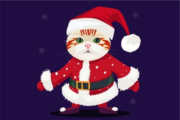 Cute Cat with Christmas Clothes Graphic Illustrations By xhafergashi
