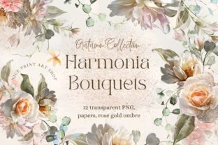Harmonia Flowers Autumn Collection Graphic Illustrations By Mikibith Art 1