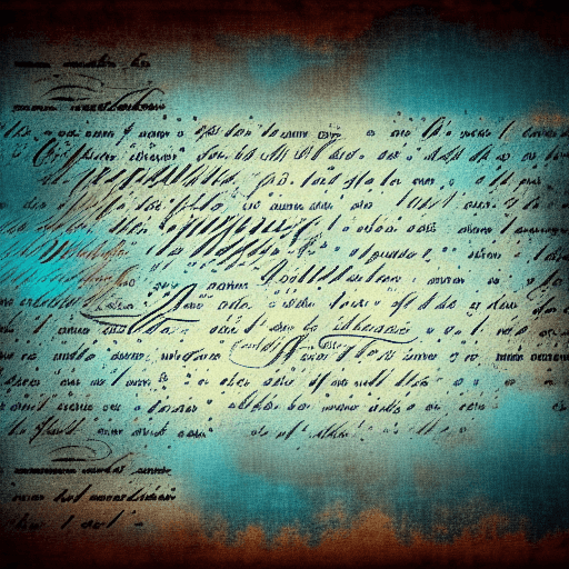 Old Rustic Vintage Digital Paper Background with Calligraphy Writing in a Letter Style on Entire Page in Blue Colors Hyper Detailed Intricate Realistic Cinematic Color 4k Quality Community Content By Joan Nicholes