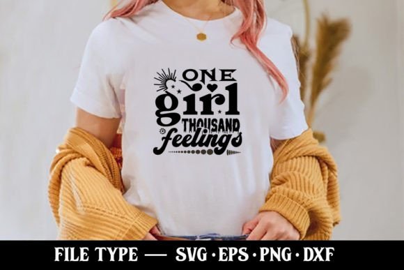 One Girl Thousand Feelings Baby SVG Gráfico Diseños de Camisetas Por Robi Graphics
