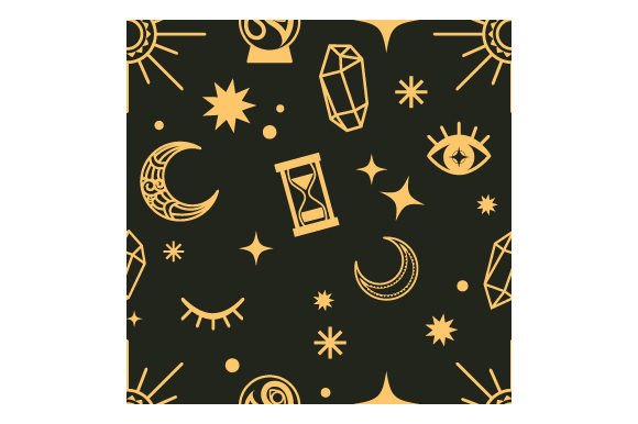 Celestial Witchy Paisley Seamless Pattern Paisley Craft Cut File By Creative Fabrica Crafts
