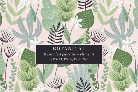 Botanical Patterns & Elements Graphic Patterns By Nadia Grapes