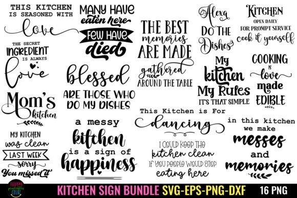 Kitchen Quotes SVG Bundle I Kitchen SVG Graphic Crafts By Happy Printables Club