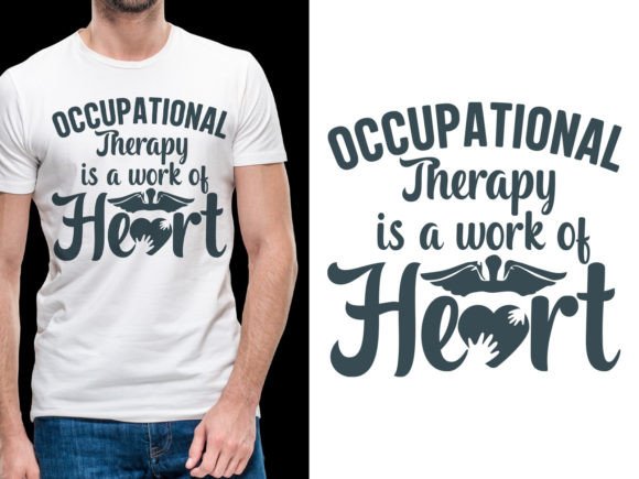 Occuptional Therapy is a Work of Heart Afbeelding T-shirt Designs Door ui.sahirsulaiman