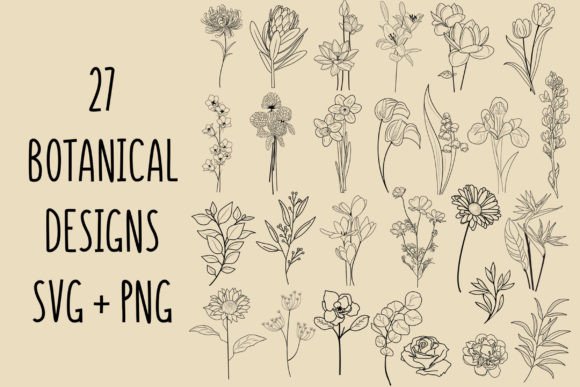 Botanical Svg,Floral Clipart Graphic Crafts By svgxoxo