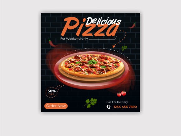 Pizza Social Media Post Design Graphic Social Media Templates By shahmdsaydul88