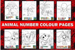 Animal Color by Number Coloring Page-V01 Graphic KDP Interiors By GRAPHICWIZARD