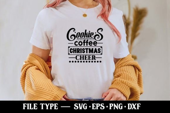 Cookies Coffee Christmas Cheer Gráfico Designs de Camisetas Por Robi Graphics
