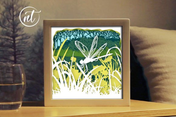 Dragonfly Lightbox Template Graphic 3D Shadow Box By tuyen20102011