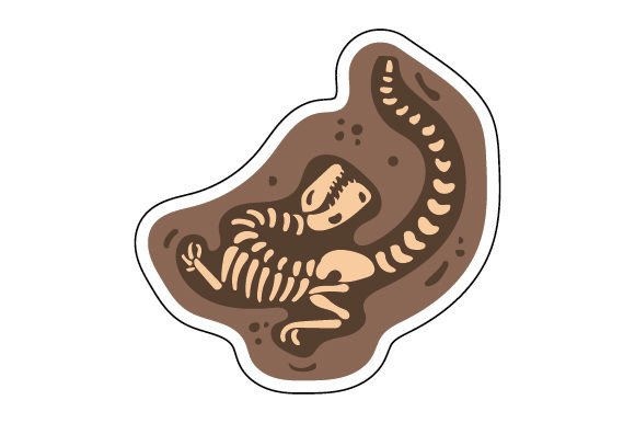 Underground Dinosaur Fossil Sticker Dinosaurs Craft Cut File By Creative Fabrica Crafts