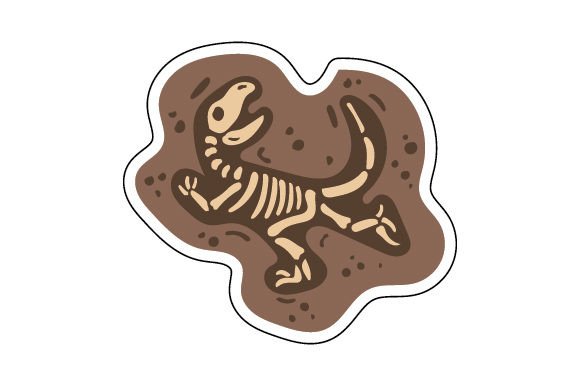 Underground Dinosaur Fossil Sticker Dinosaurs Fichier de Découpe pour les Loisirs créatifs Par Creative Fabrica Crafts